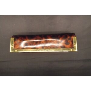 Tory Burch Glasses Case Hard Shell Gold Trim Eyeglass Holder With Bag Womens